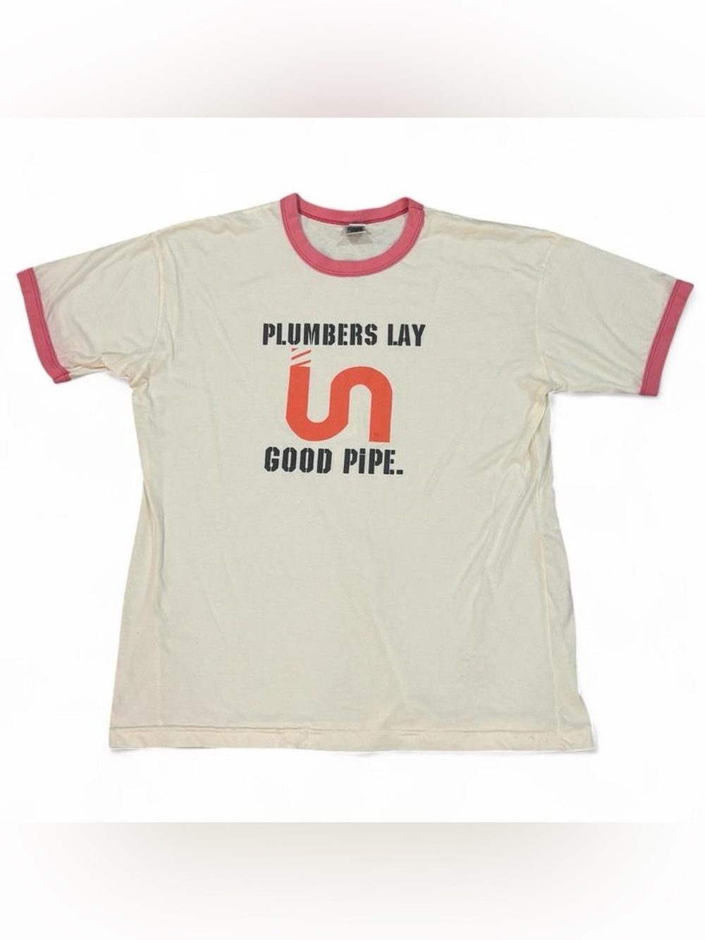 Vintage Urban Outfitters Urban Renewal Plumbers Lay Good Pipe Ringer Tee